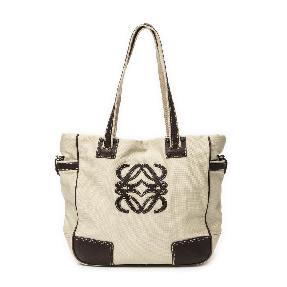 Loewe Beige and Dark Brown Shoulder Bag